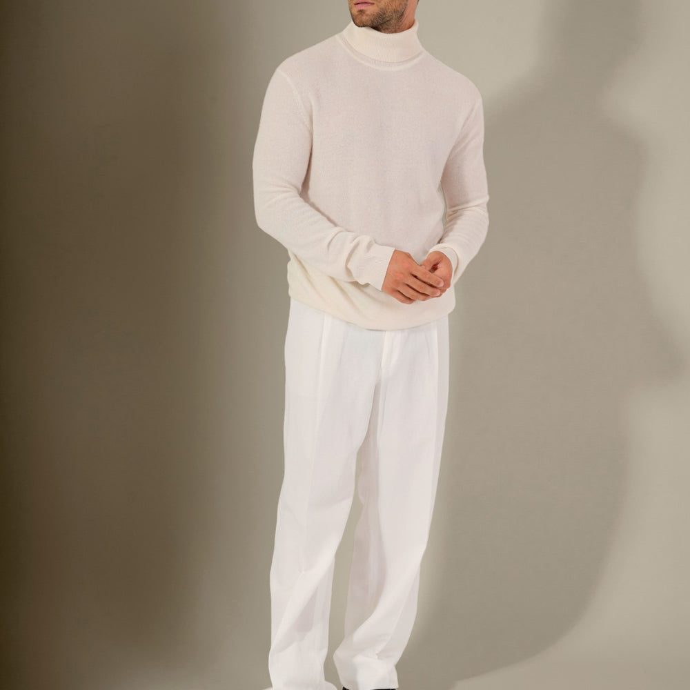 trevor pull col roulé ivoire 100% cachemire