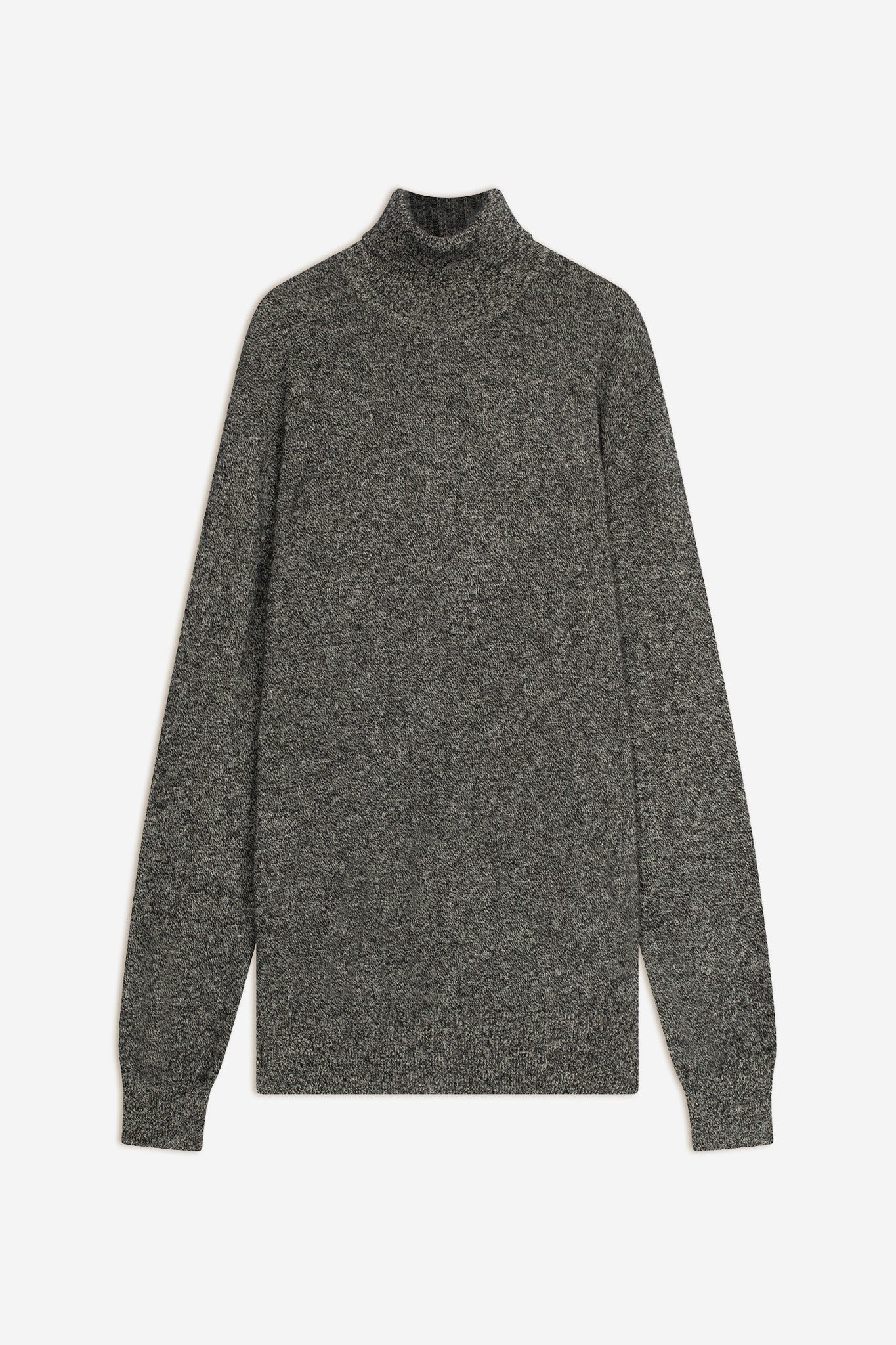 trevor pull col roulé noir/blanc 100% cachemire