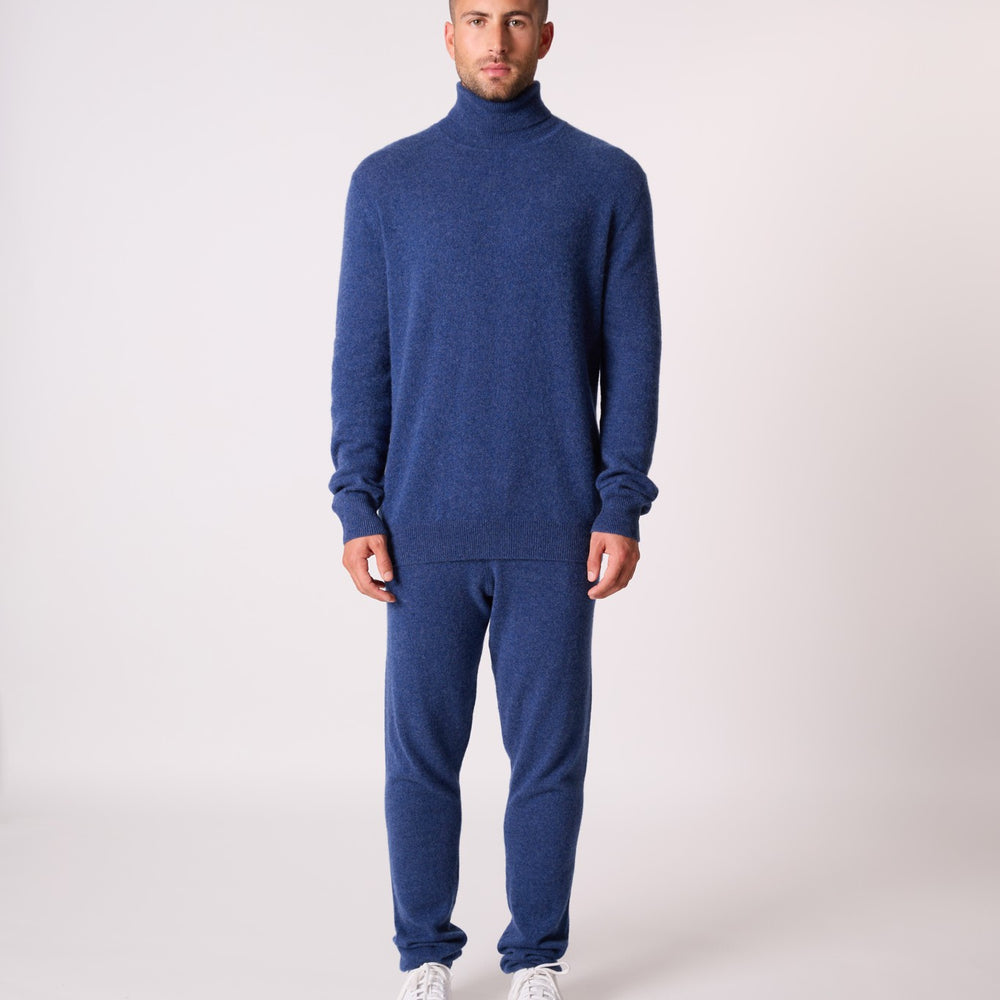 trevor pull col roulé ocean chiné 100% cachemire