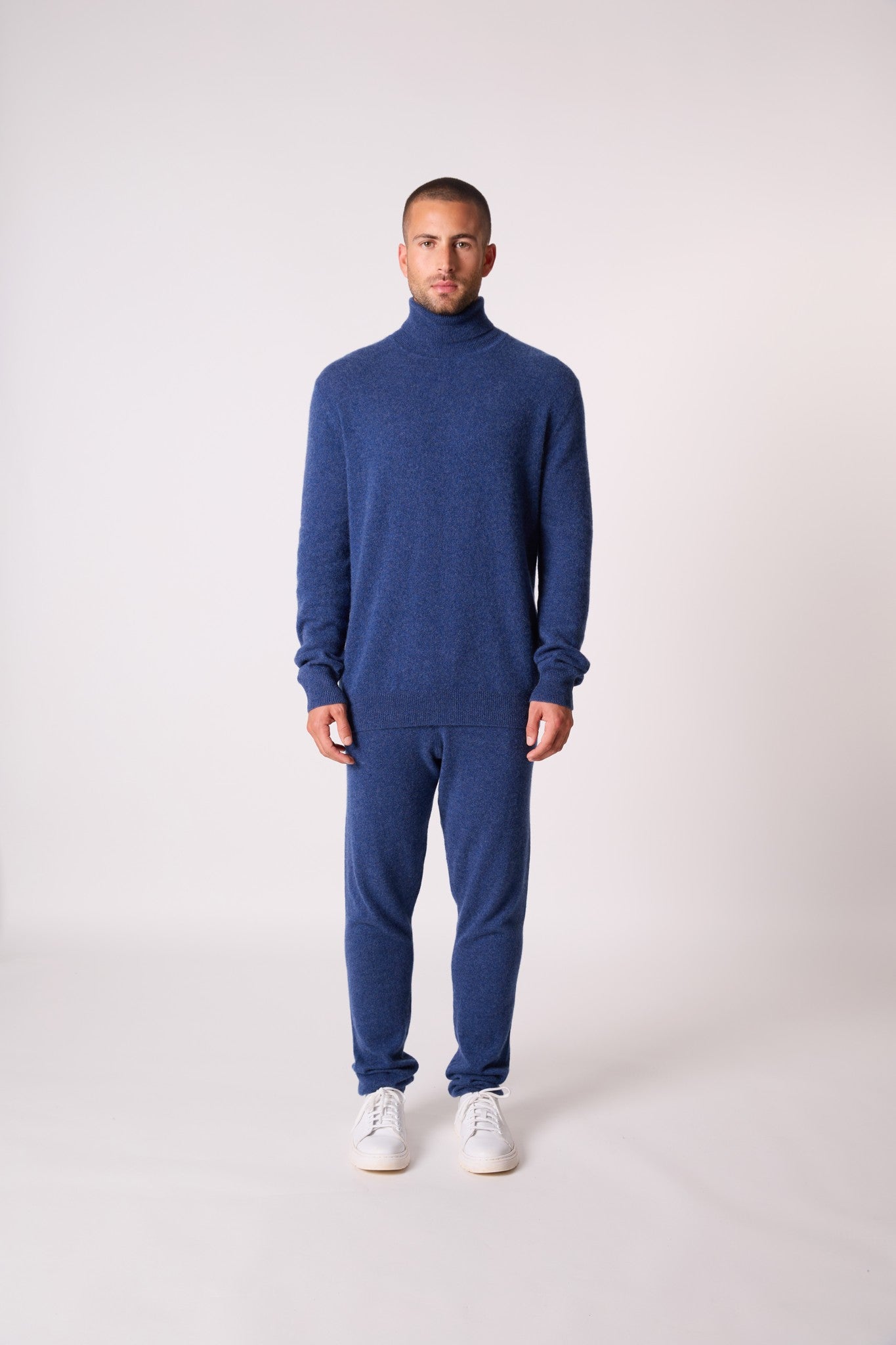 trevor pull col roulé ocean chiné 100% cachemire