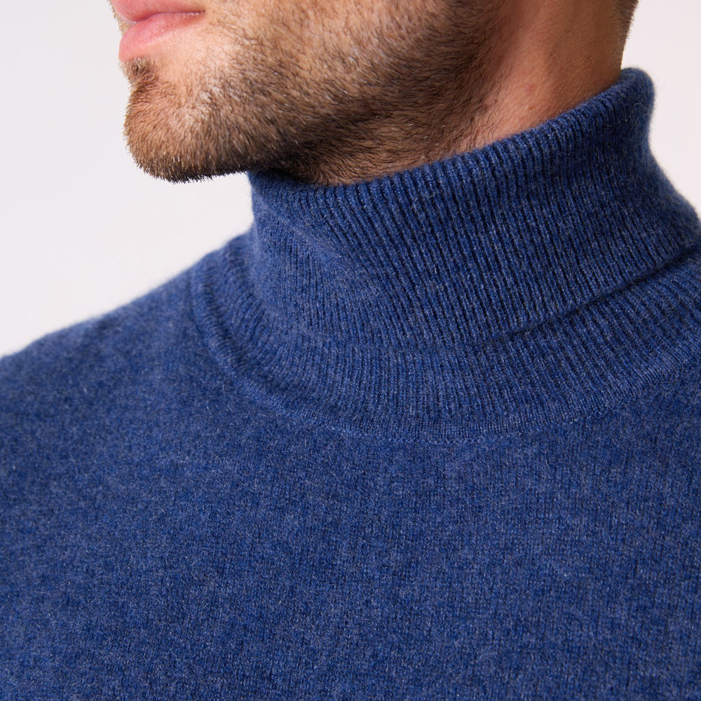 trevor pull col roulé ocean chiné 100% cachemire