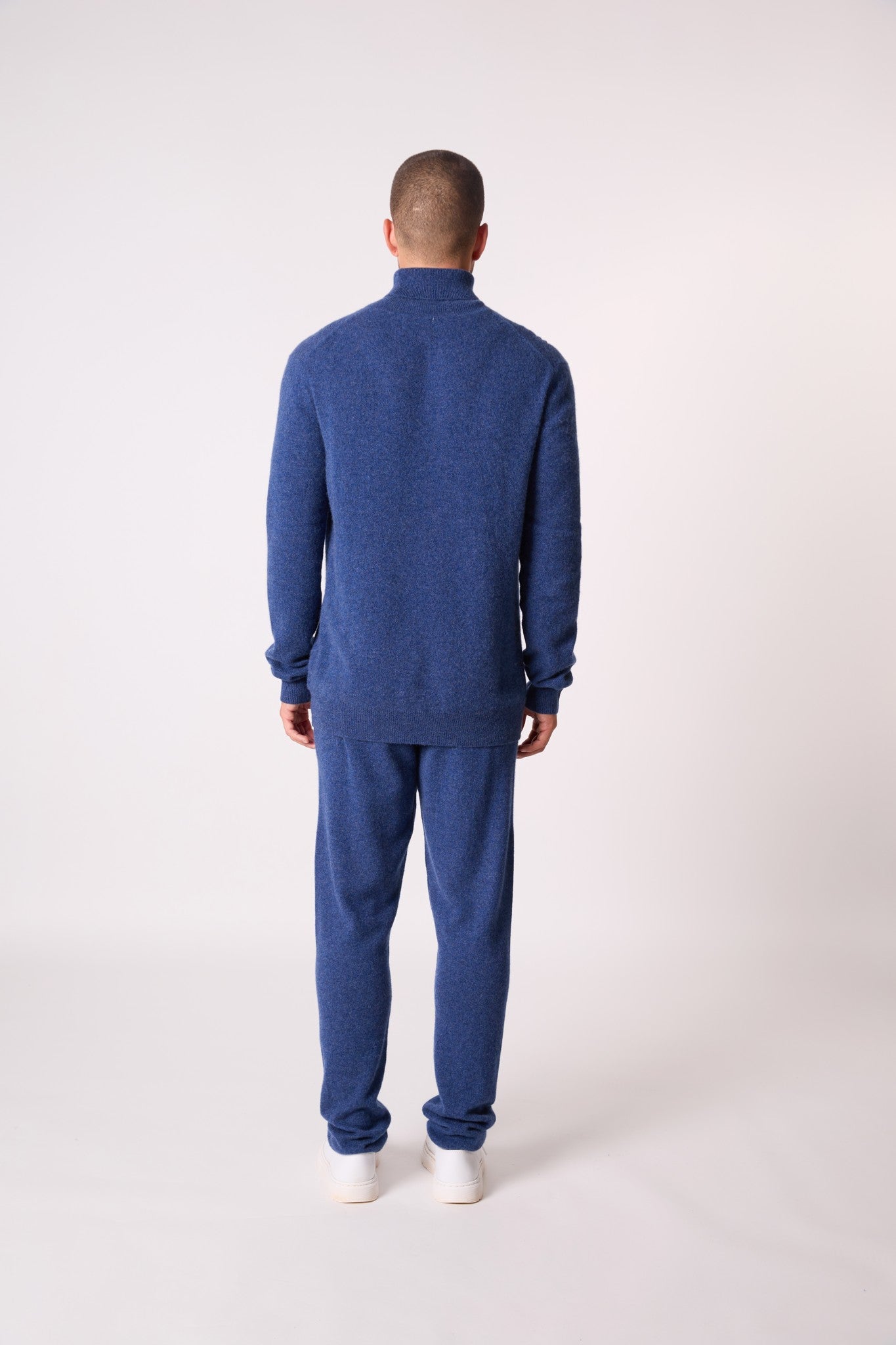 trevor pull col roulé ocean chiné 100% cachemire