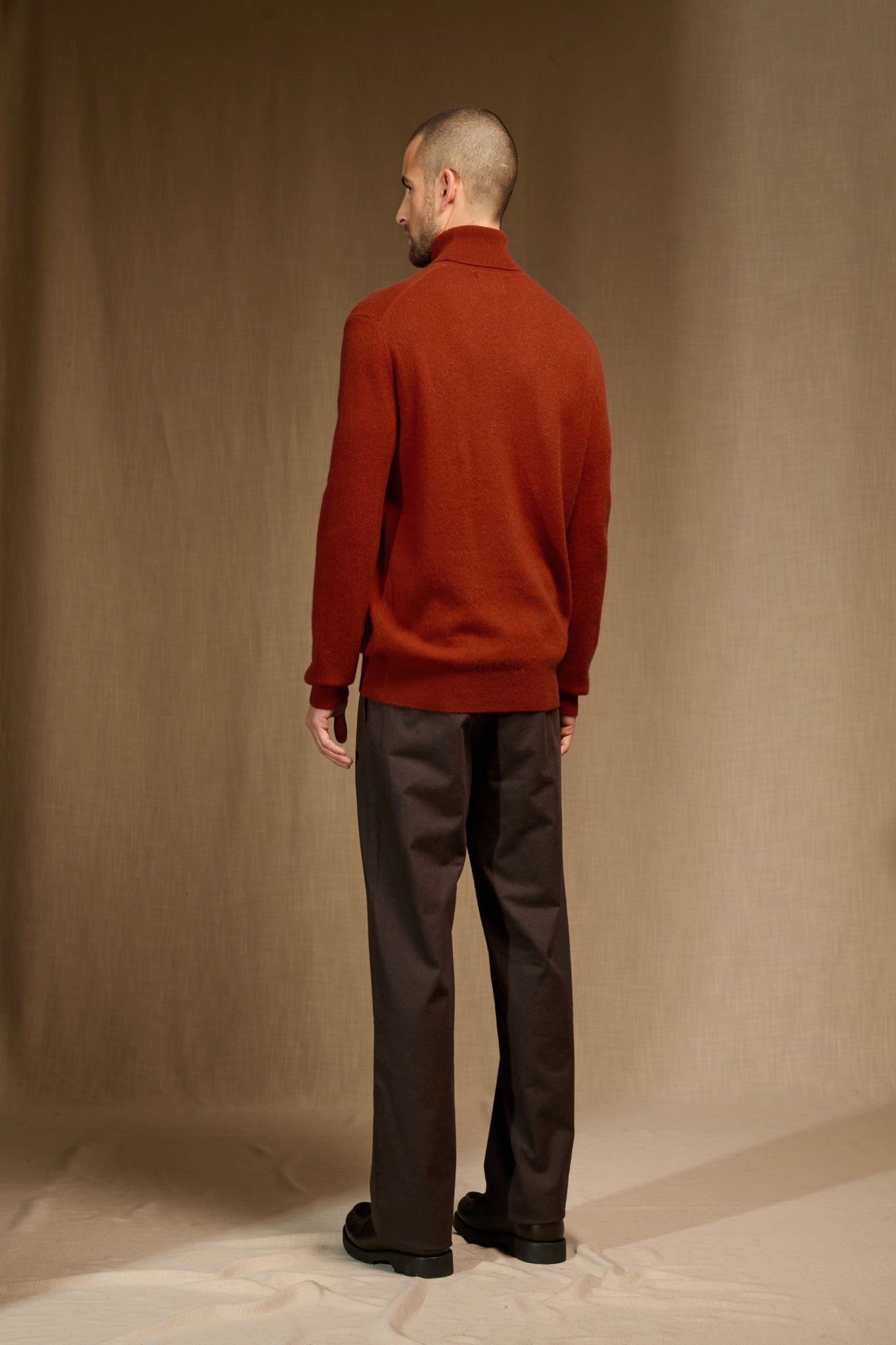 trevor pull col roulé paprika 100% cachemire