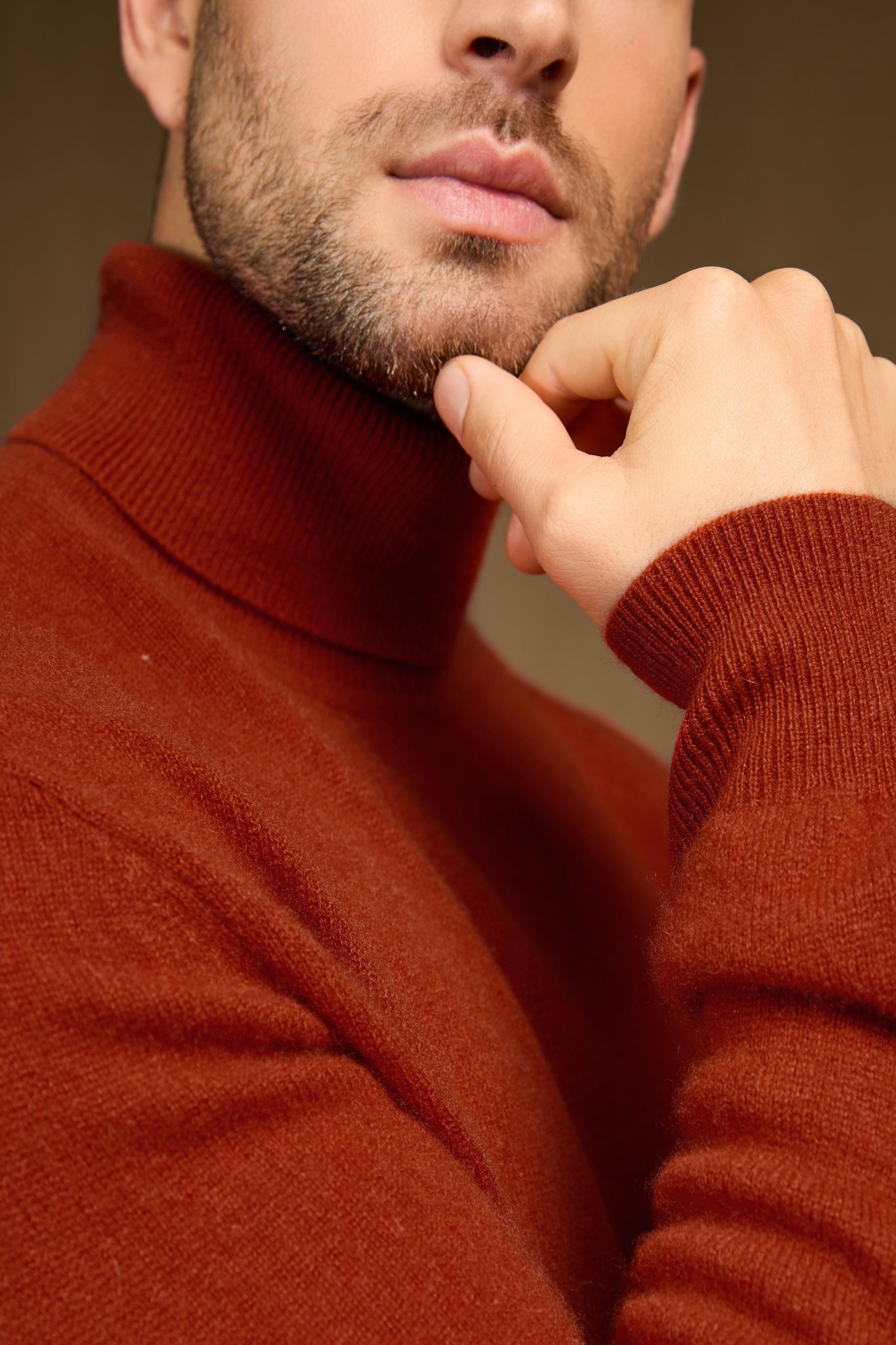 trevor pull col roulé paprika 100% cachemire