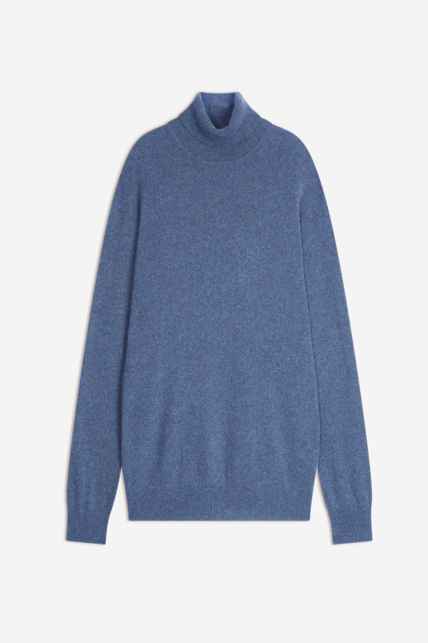trevor pull col roulé petrole chiné 100% cachemire