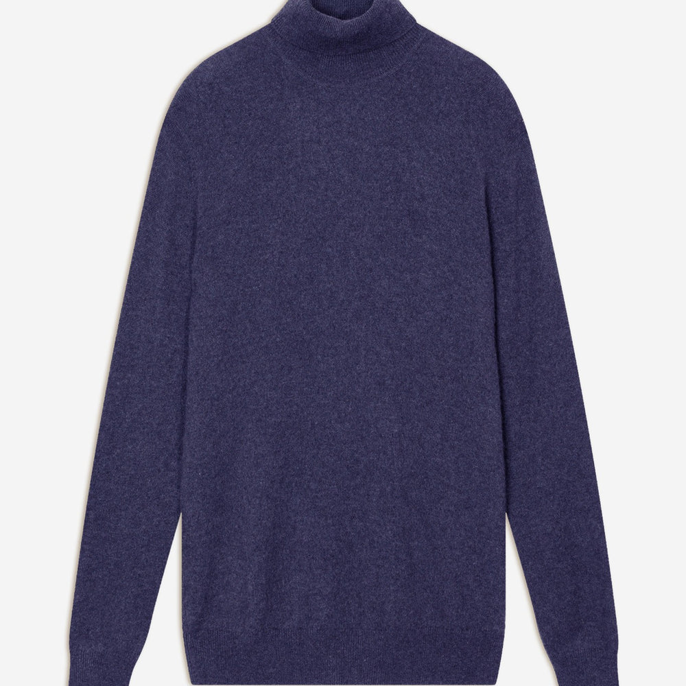 trevor pull col roulé violet gris chiné 100% cachemire