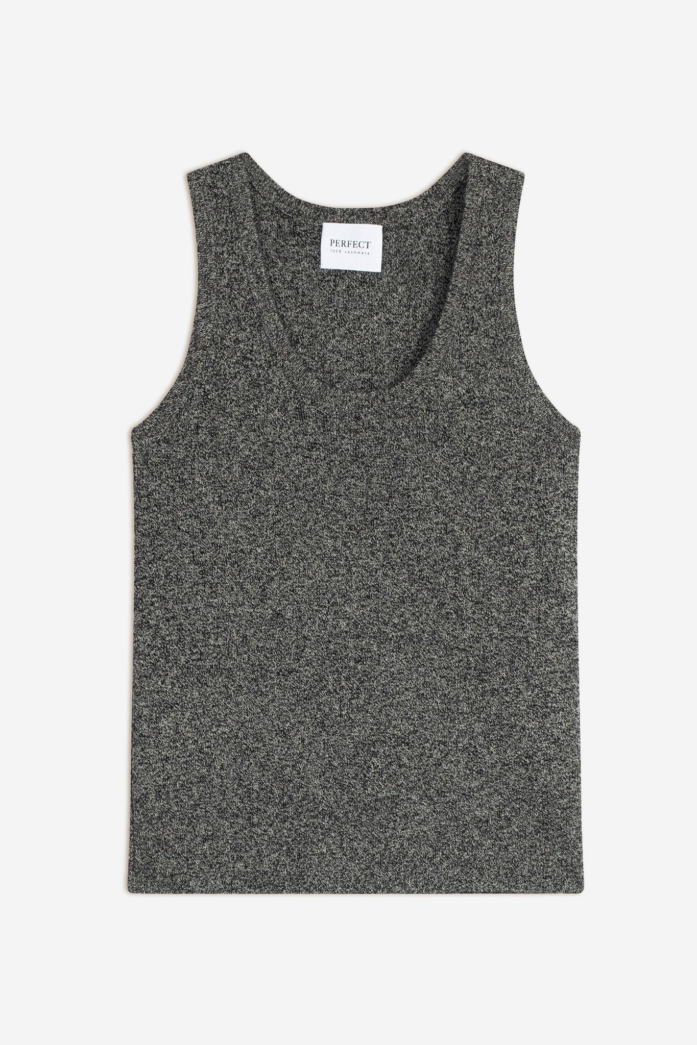 vanesia débardeur col u noir/blanc 100% cachemire