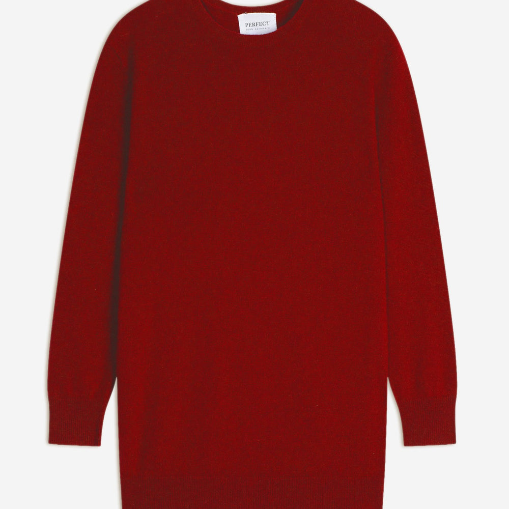 vanessa pull col rond boutonné dos rubis 100% cachemire