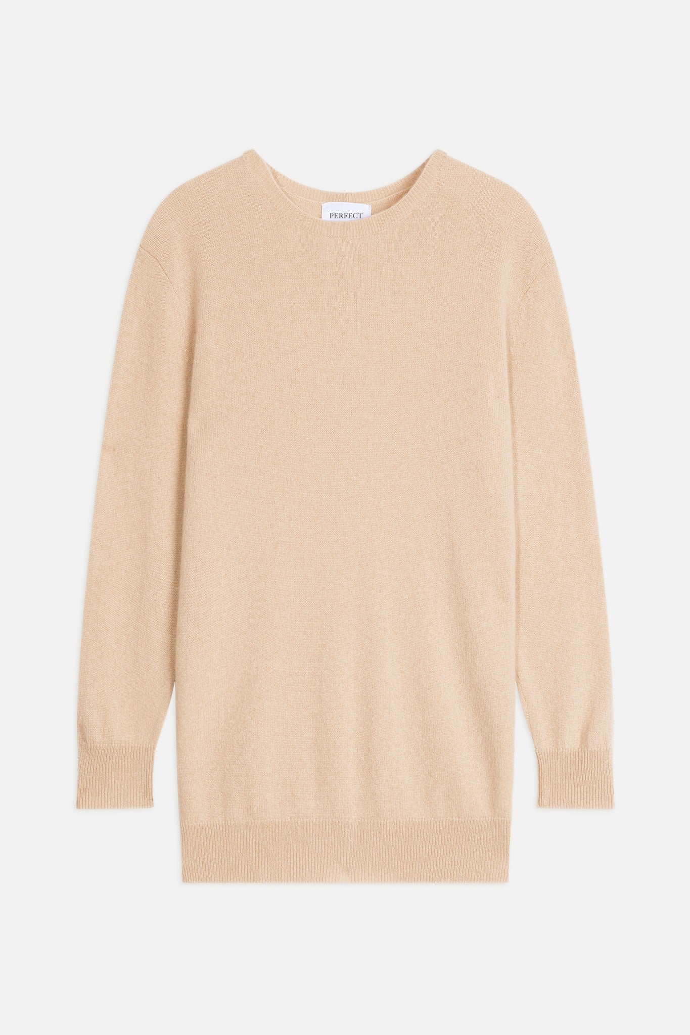 vanessa pull col rond boutonné dos sable 100% cachemire