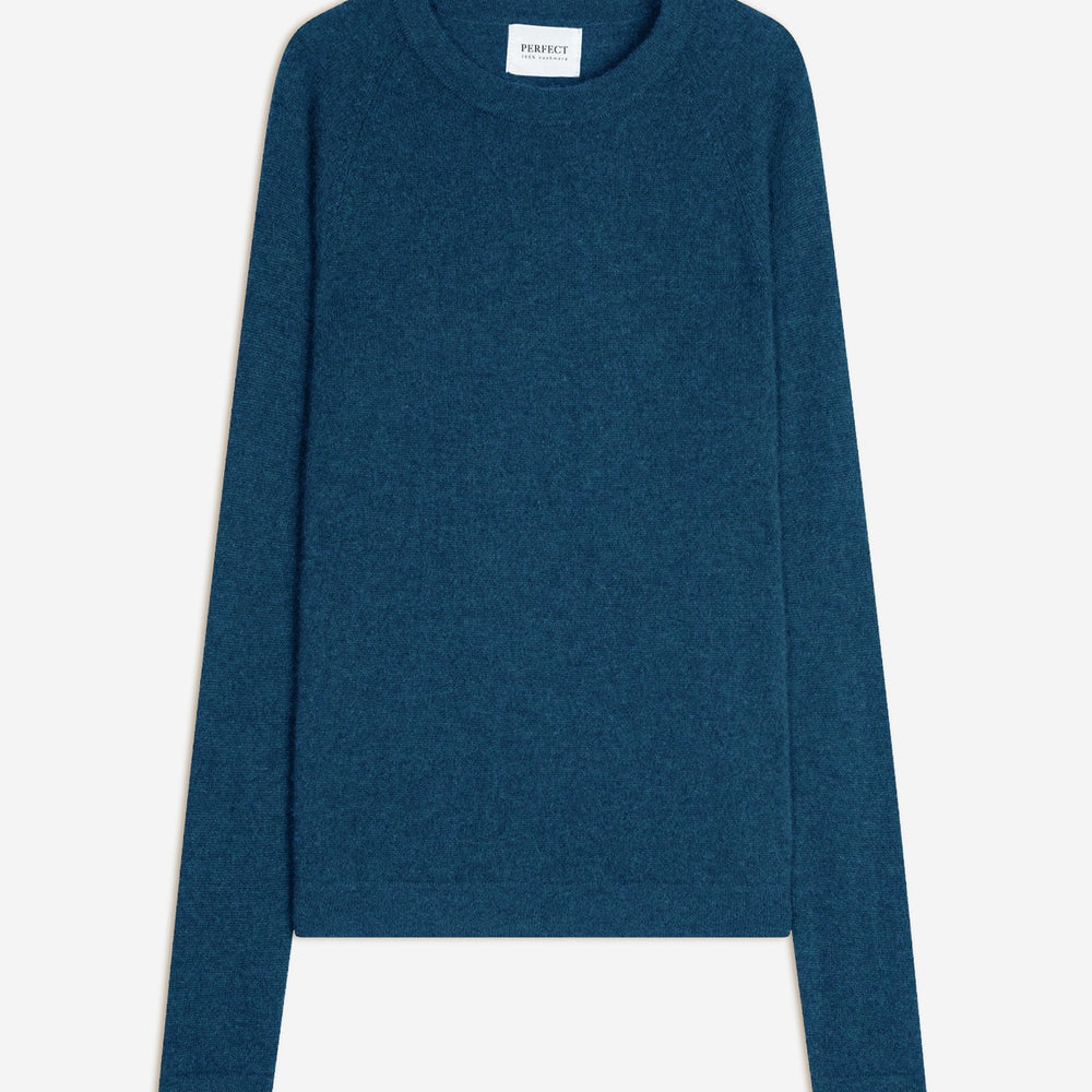 whitney pull col rond atlantique chiné 100% cachemire