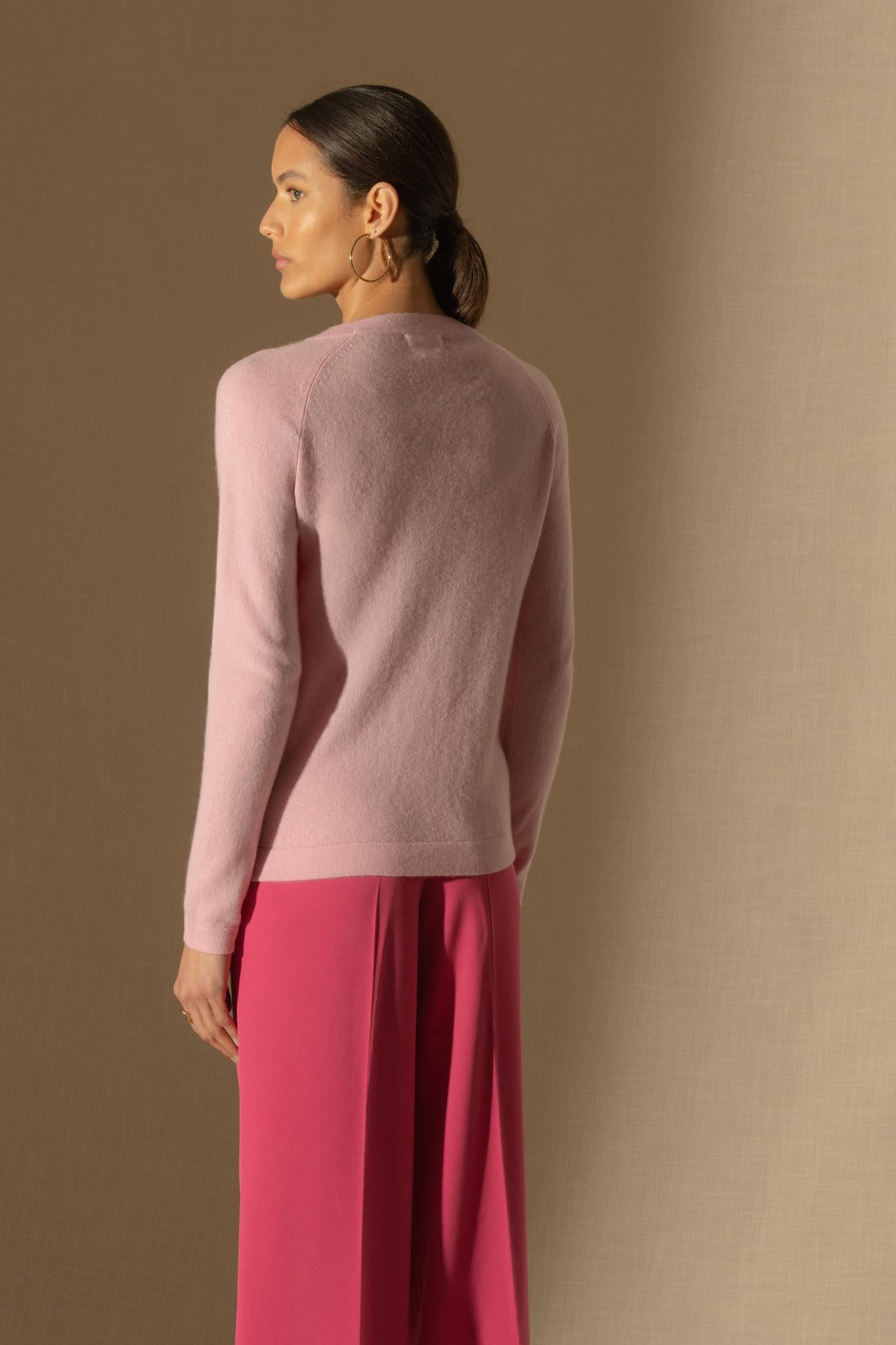 WHITNEY pull col rond dragée 100% cachemire