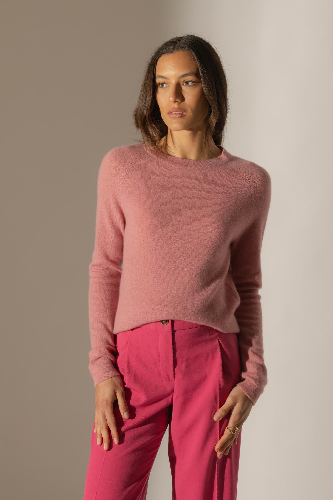 WHITNEY pull col rond pétale 100% cachemire
