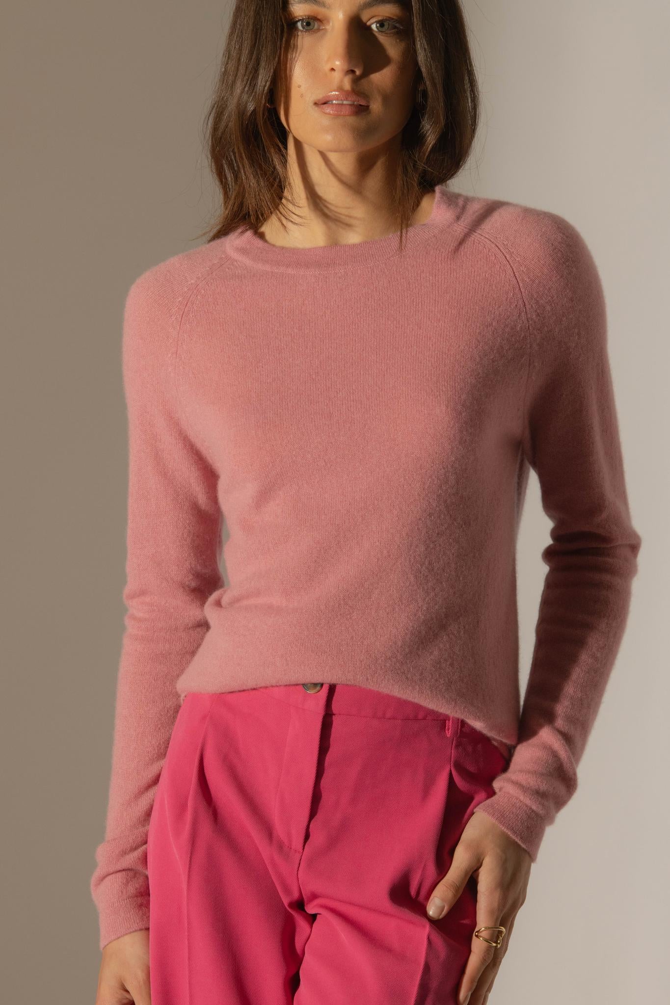 WHITNEY pull col rond pétale 100% cachemire