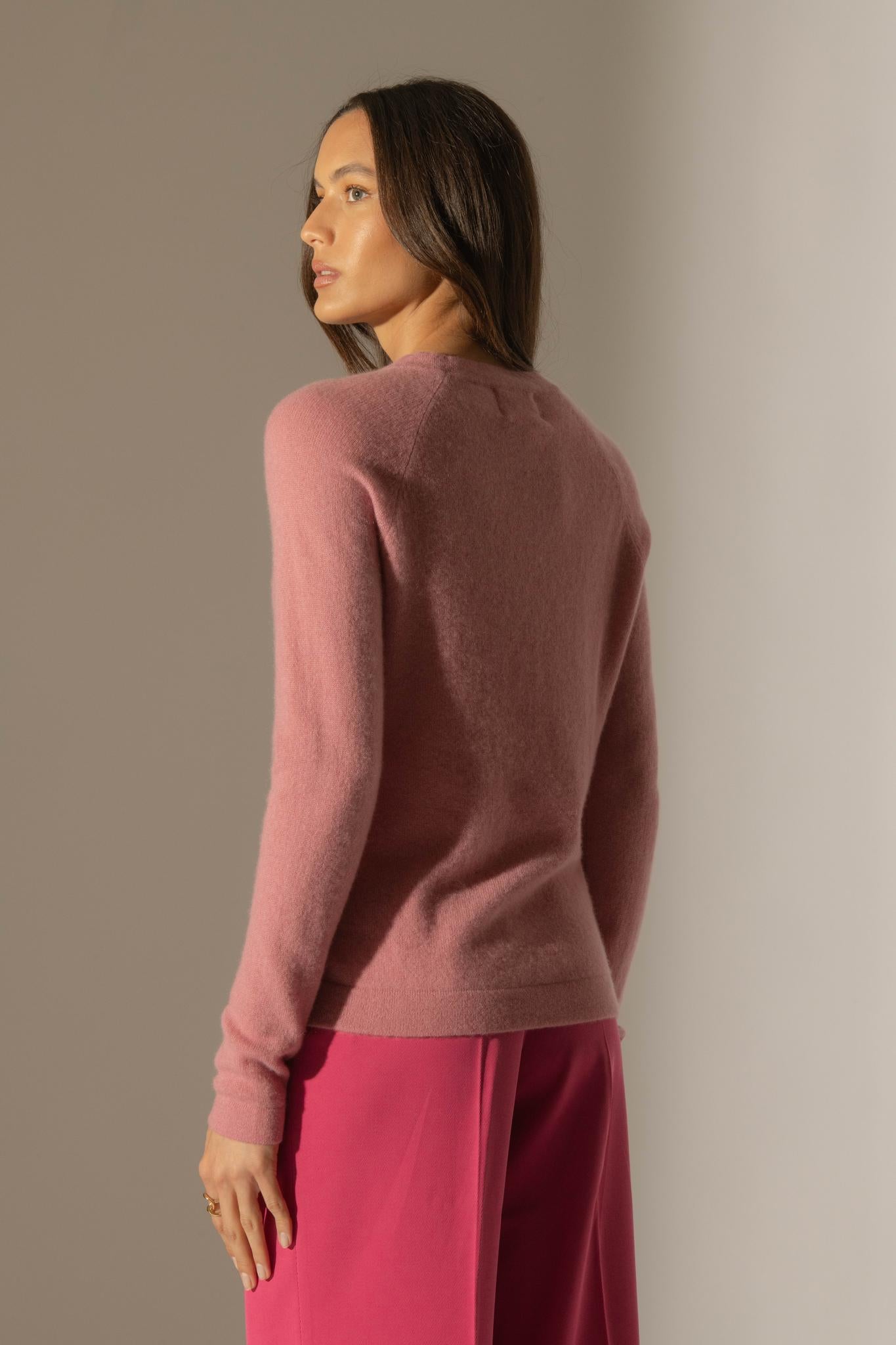 WHITNEY pull col rond pétale 100% cachemire