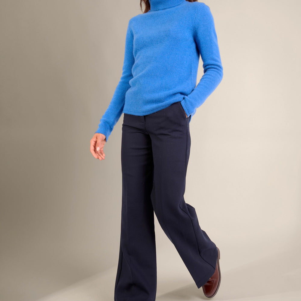 willow pull col roulé 4 fils ardoise 100% cachemire