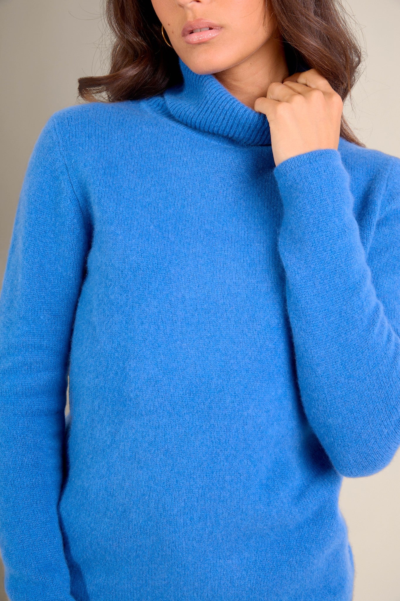 willow pull col roulé 4 fils ardoise 100% cachemire