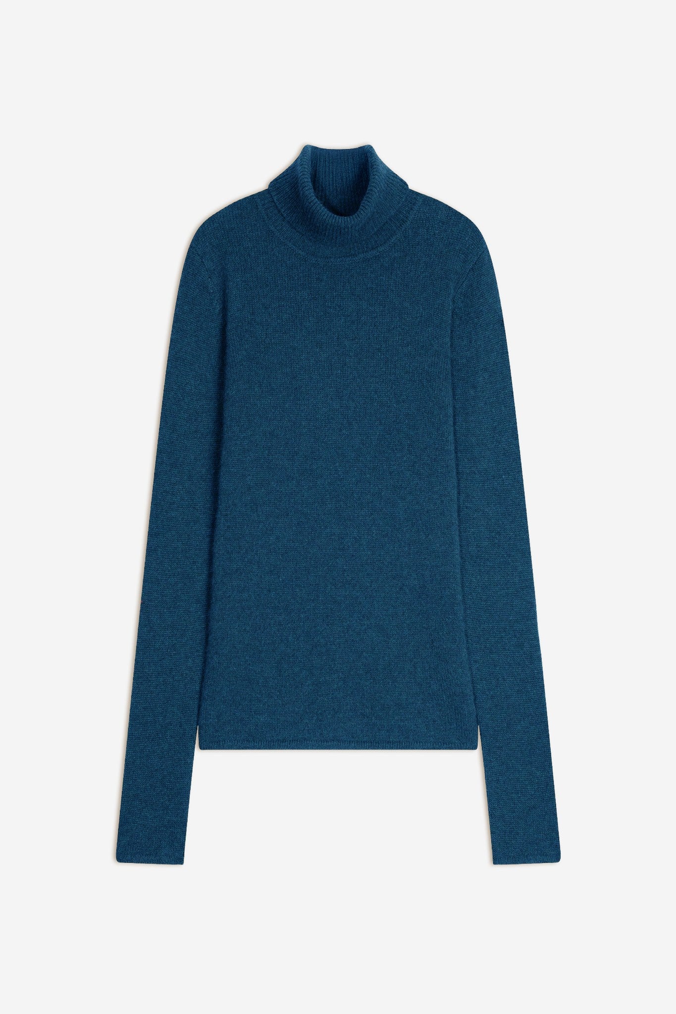 willow pull col roulé 4 fils atlantique chiné 100% cachemire