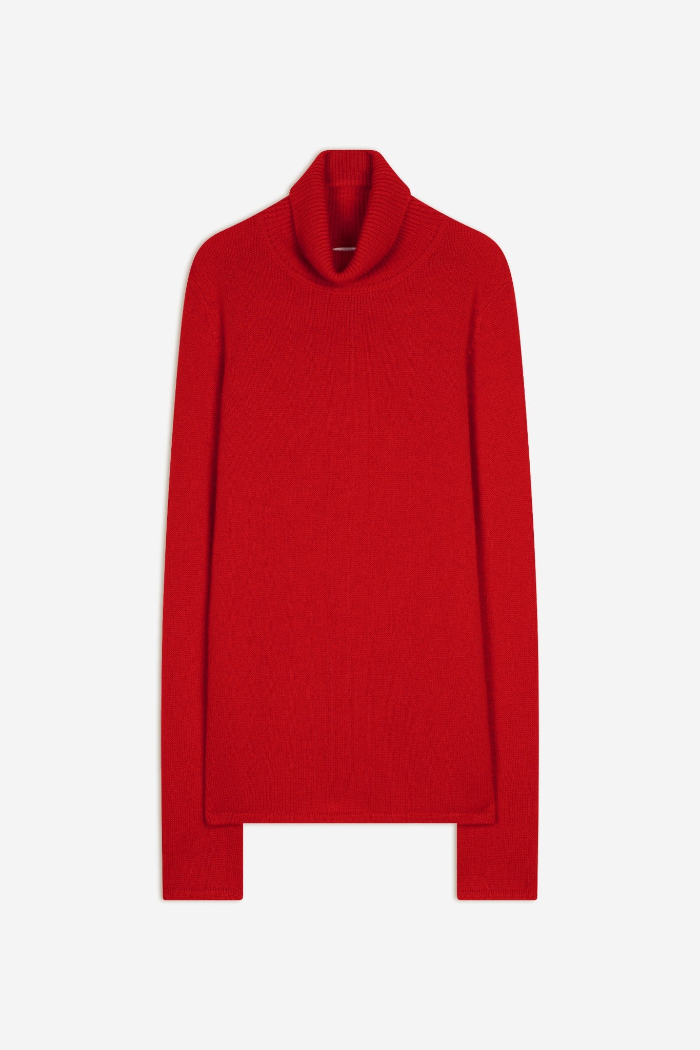 willow pull col roulé 4 fils rouge 100% cachemire