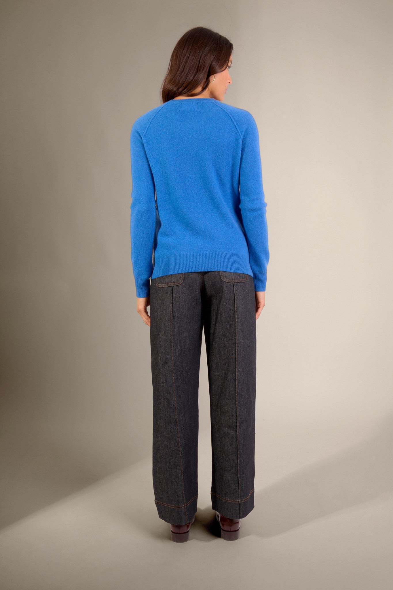 wilma pull col rond ardoise 100% cachemire