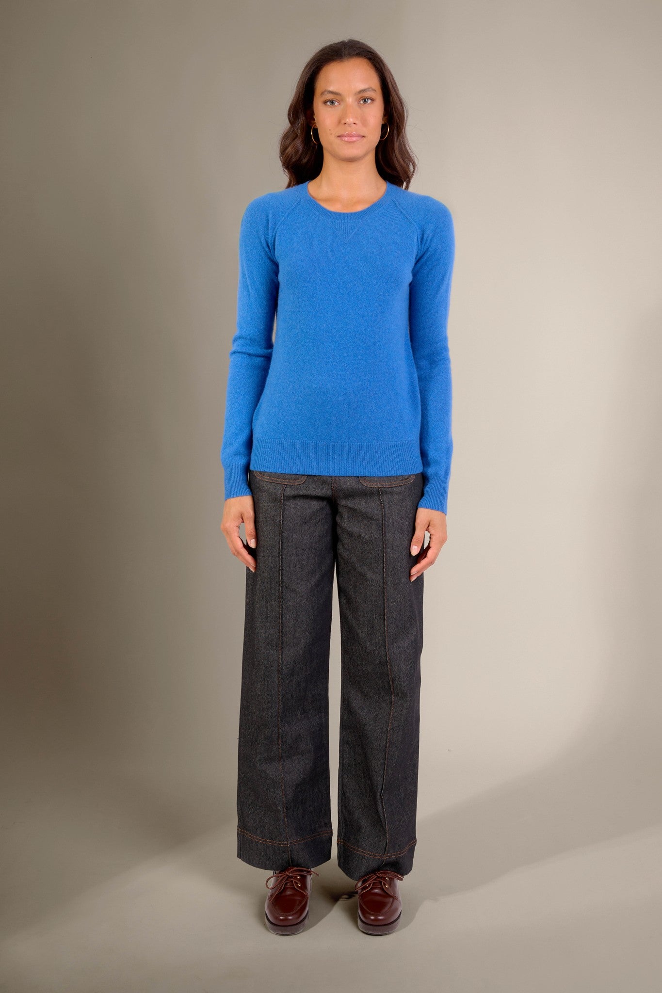 wilma pull col rond ardoise 100% cachemire