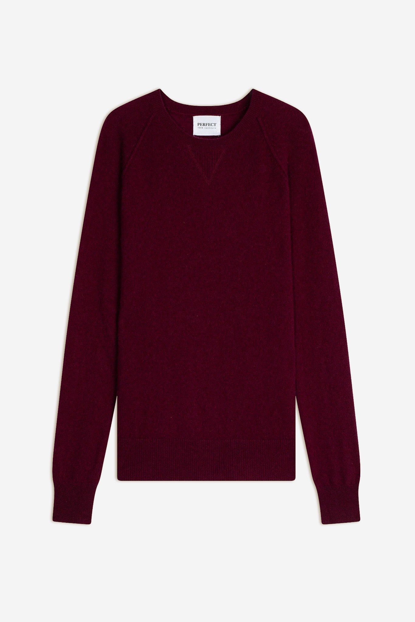 wilma pull col rond bordeaux 100% cachemire