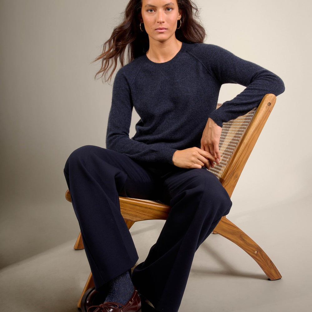 wilma pull col rond caviar 100% cachemire