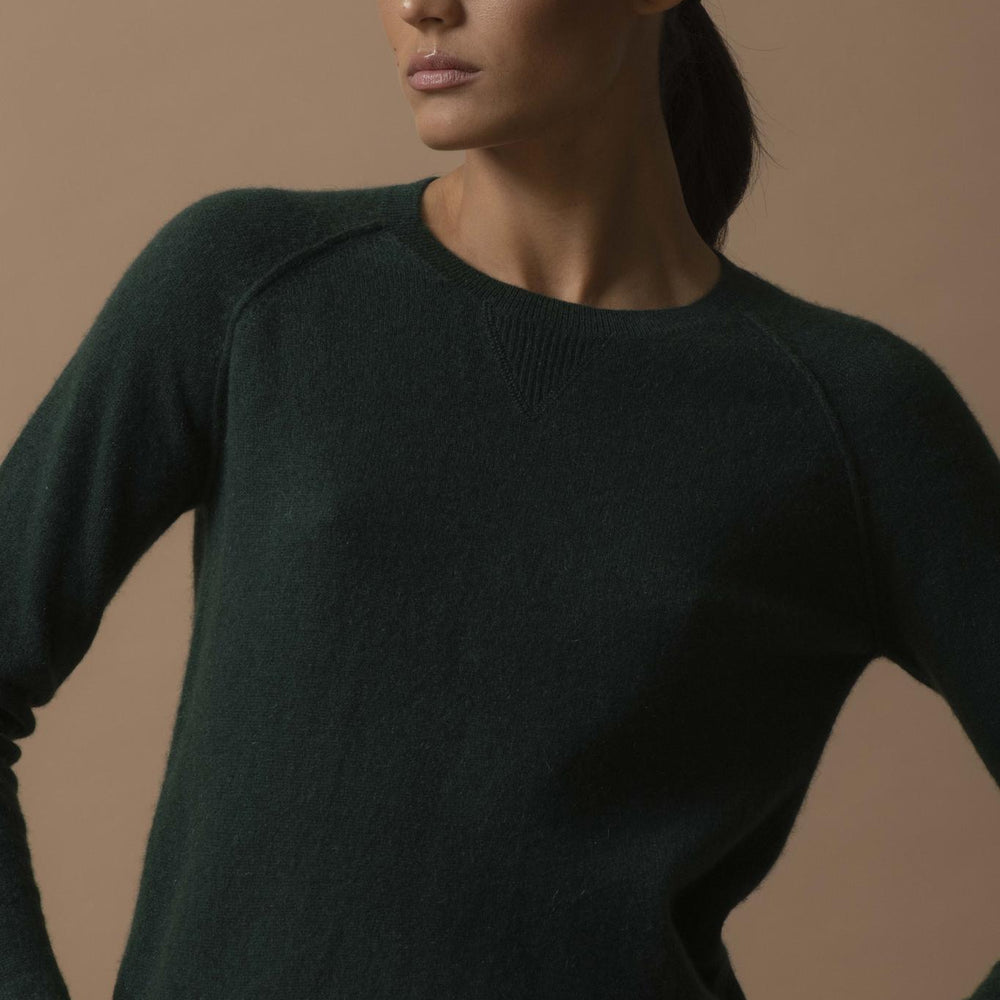 WILMA pull col rond cyprès 100% cachemire
