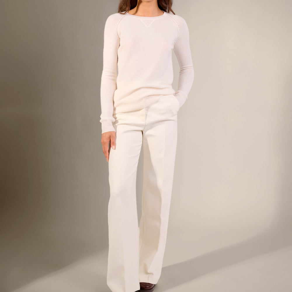 wilma pull col rond ivoire 100% cachemire