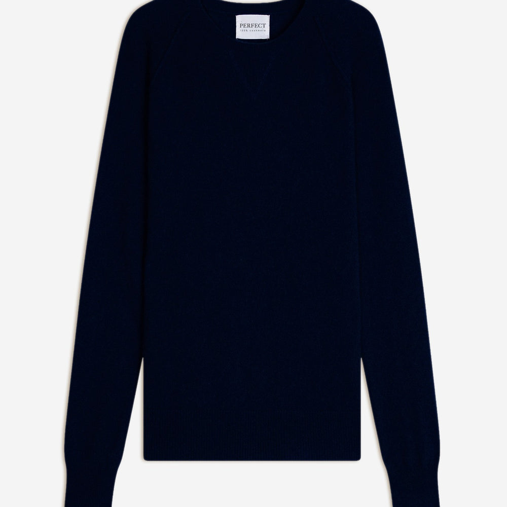 wilma pull col rond navy 100% cachemire
