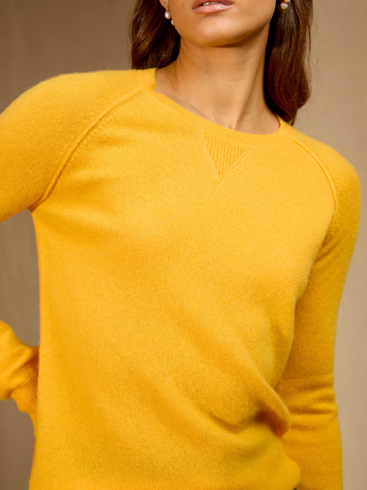 WILMA pull col rond nèfle 100% cachemire