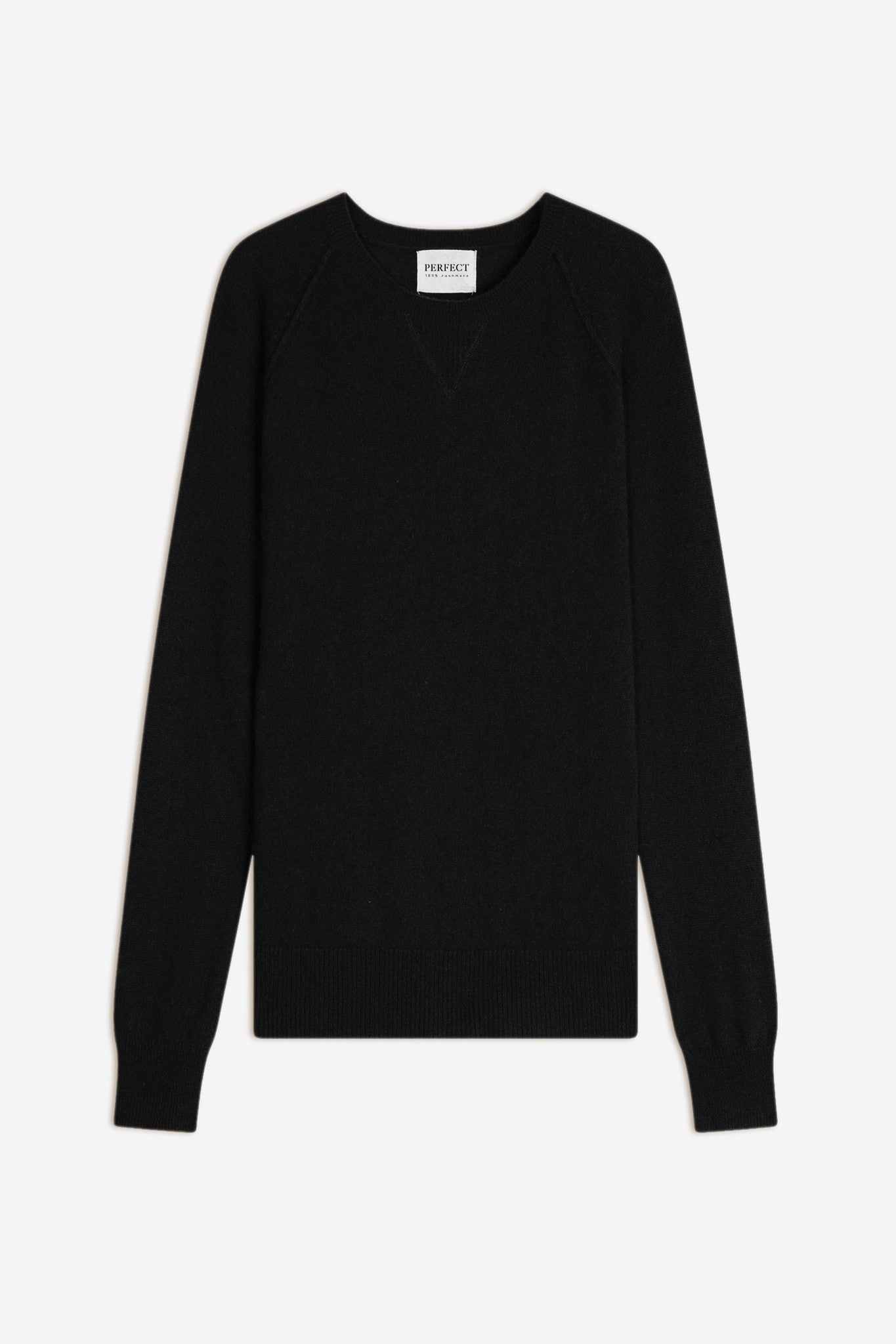 wilma pull col rond noir 100% cachemire