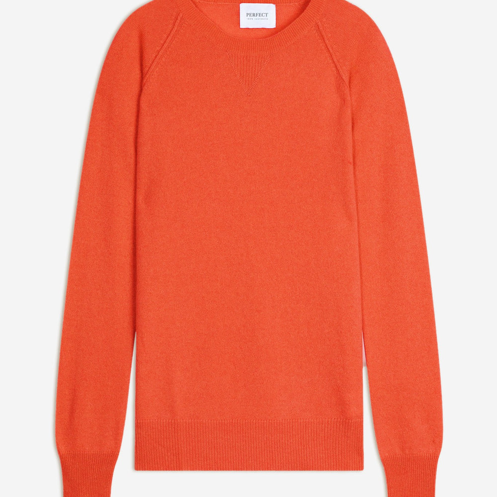 wilma pull col rond orange 100% cachemire