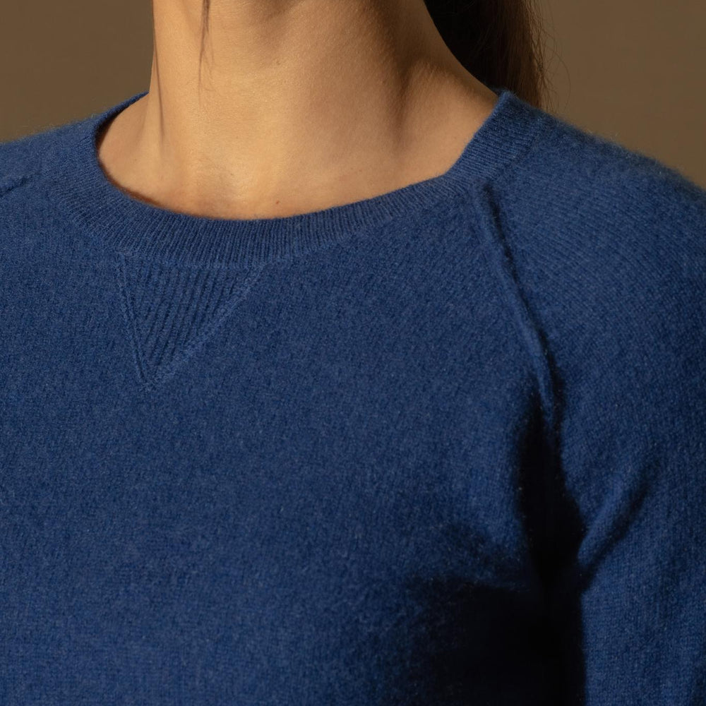 WILMA pull col rond outremer 100% cachemire