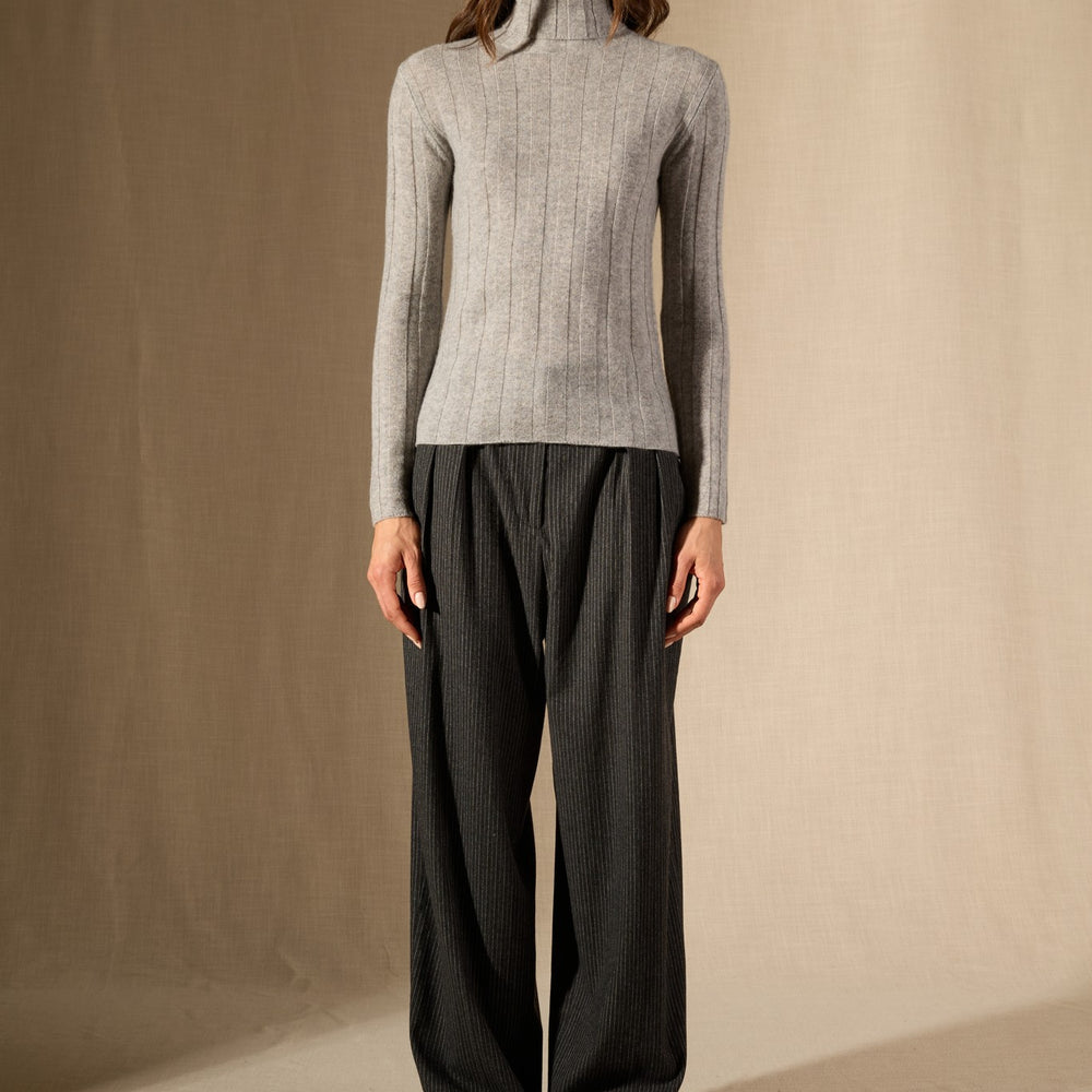 ysaline pull col roulé nuage chiné 100% cachemire